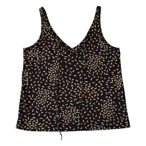 Vintage Diane Von Furstenberg Black Geometric Chic Tank Top Medium - Picture 1 of 5